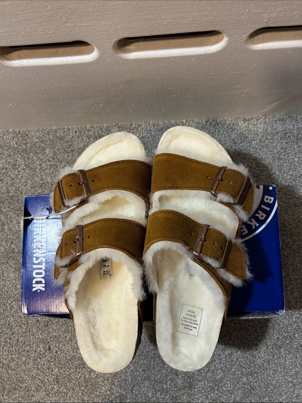 Birkenstock Arizona Mink Shearling and Suede sandals - Picture 5 of 6